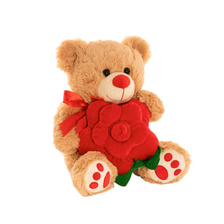 Teddy with plush rose